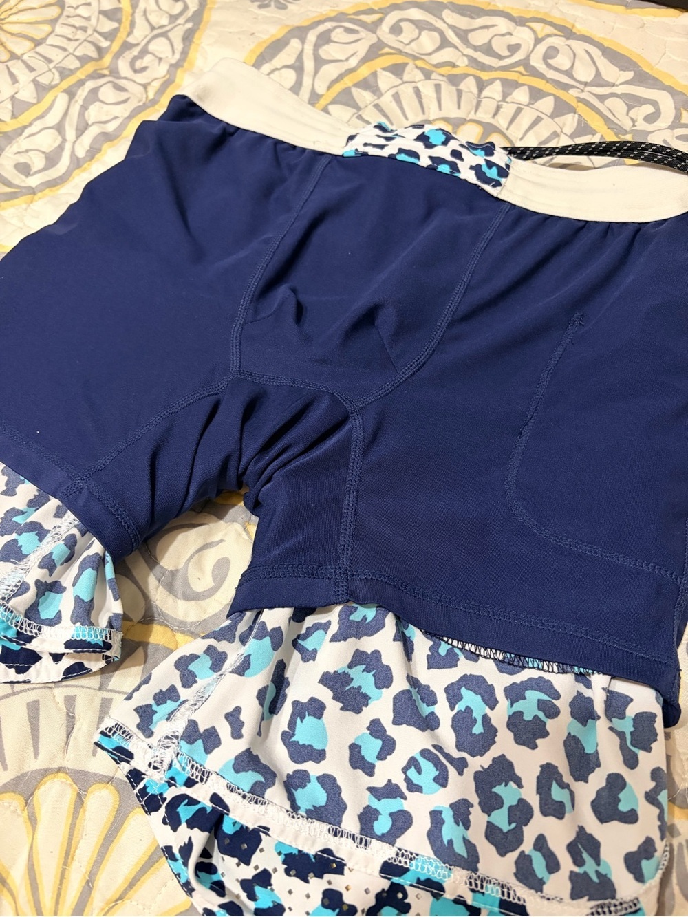 Legends the Luka 7” Blue Teal Leopard Athletic Lined Shorts, small - Picture 10 of 11